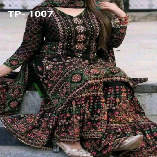 Embroidery and Puthi Work Salwar Kameez With Heavy Dollar Work