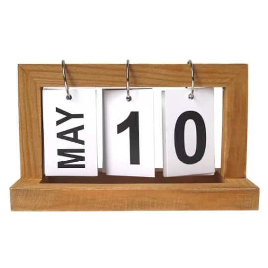 Wooden Perpetual Desk Calendar