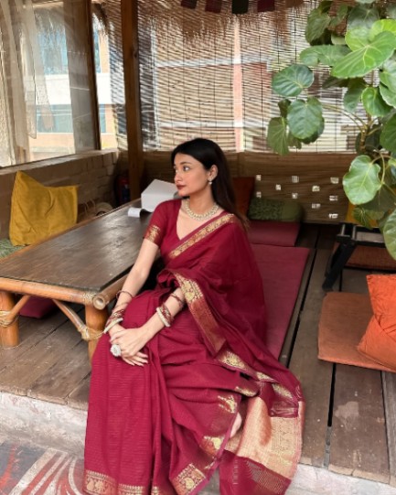 Tangail Handloom Merron Katha Saree