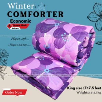 Comforter for Winter King size Exclusive Comforter with full cotton fabric 84*90 inch European cube style (1pcs Box) White , Red , Pink , Blue