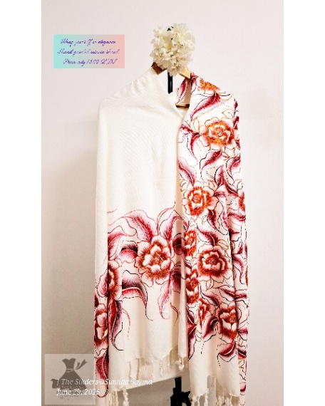 Winter Shawl -hand painted 6