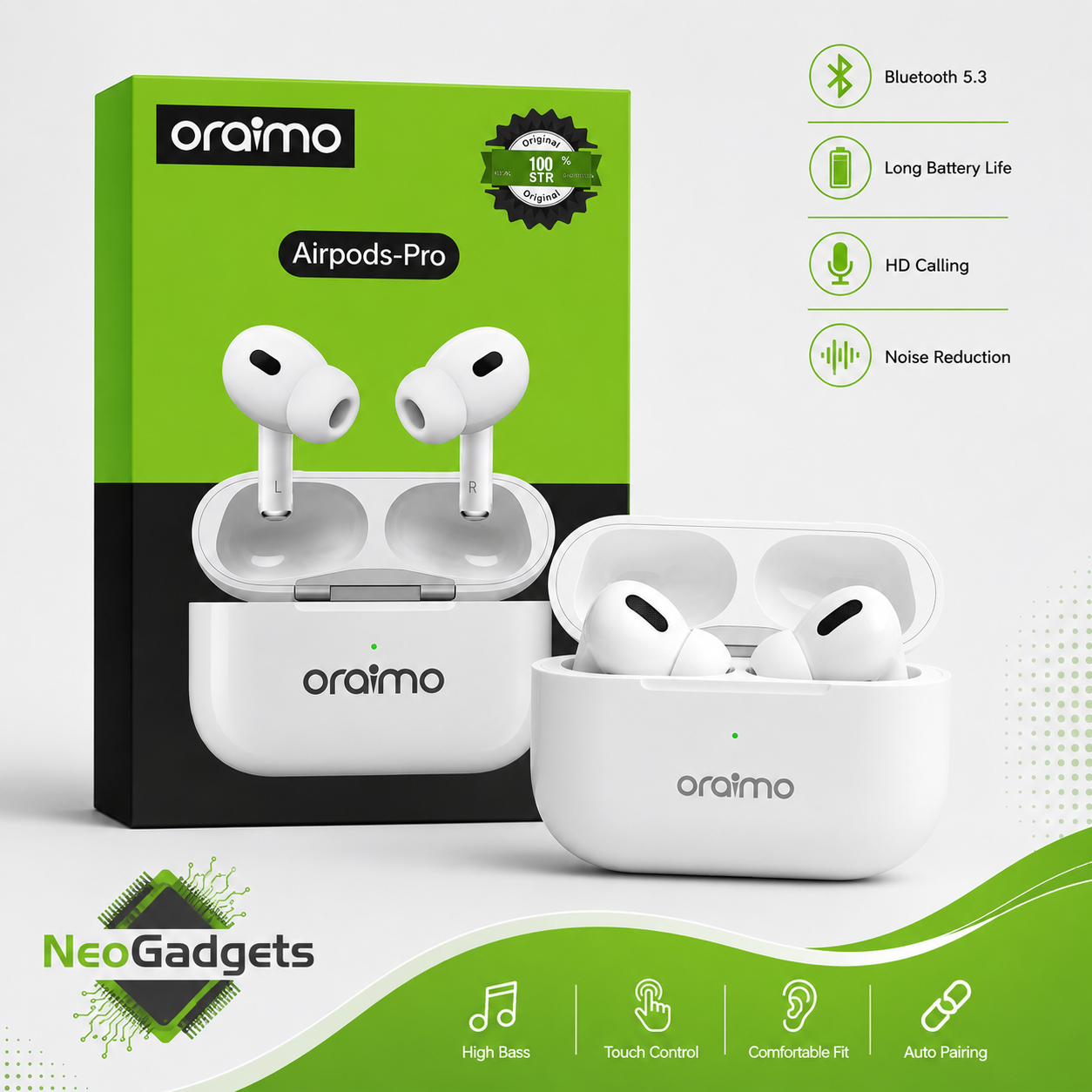 Oraimo Airpods Pro Features Clear Sound Quality For An Immersive Audio Experience